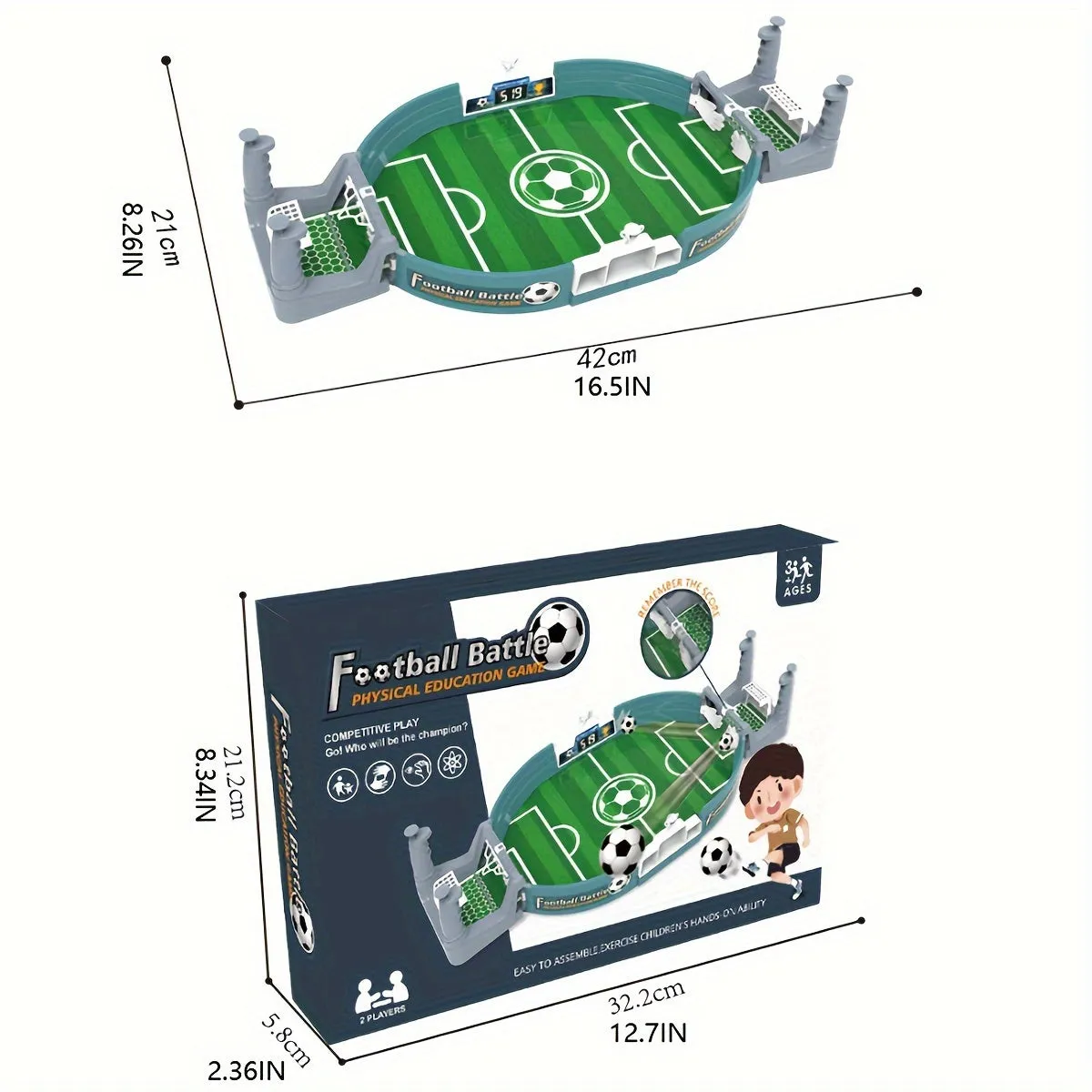 1pc Educational Handheld Battle Machine Interactive Football Board Game