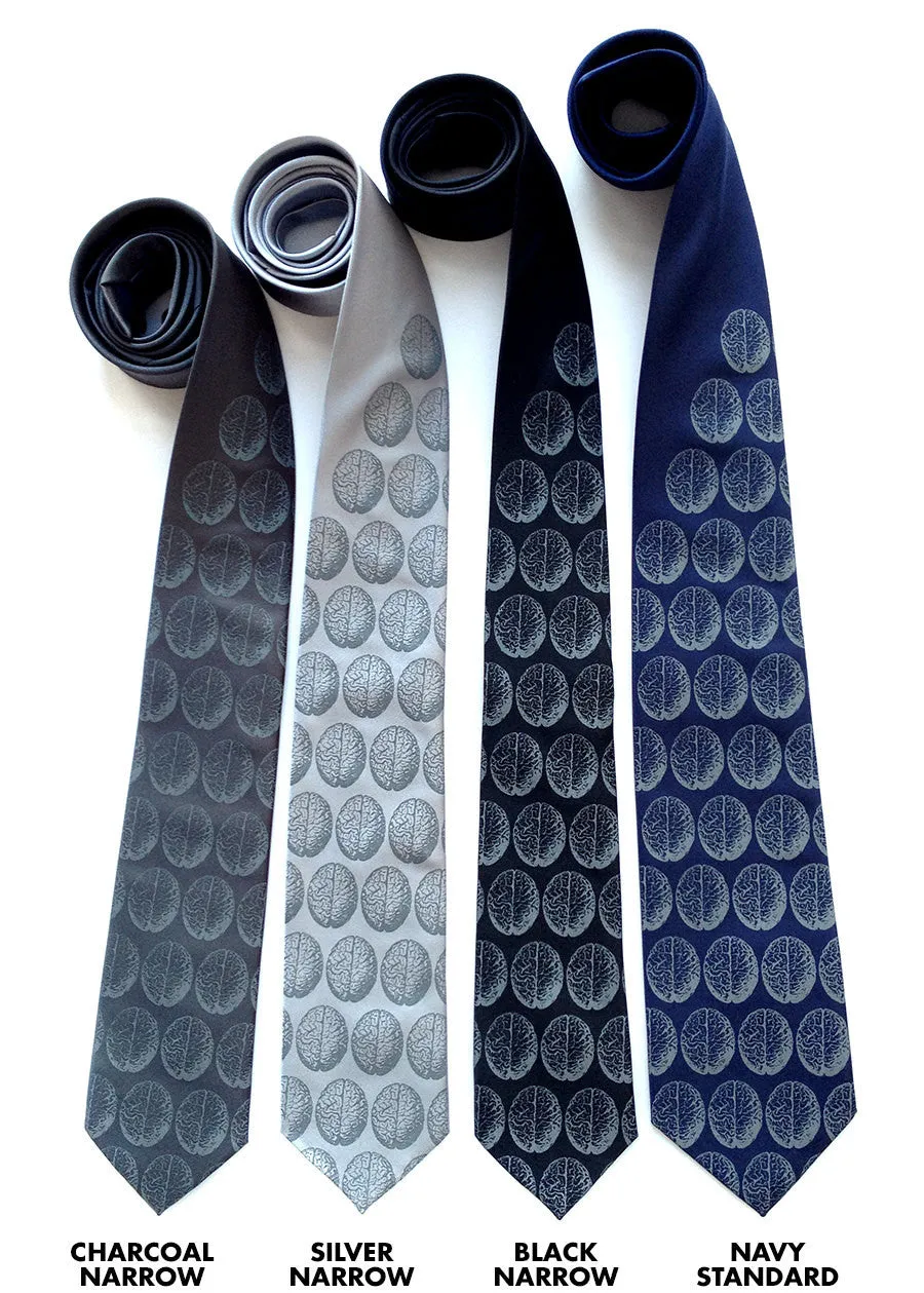 Brain Dot Necktie. Anatomical brain tie.