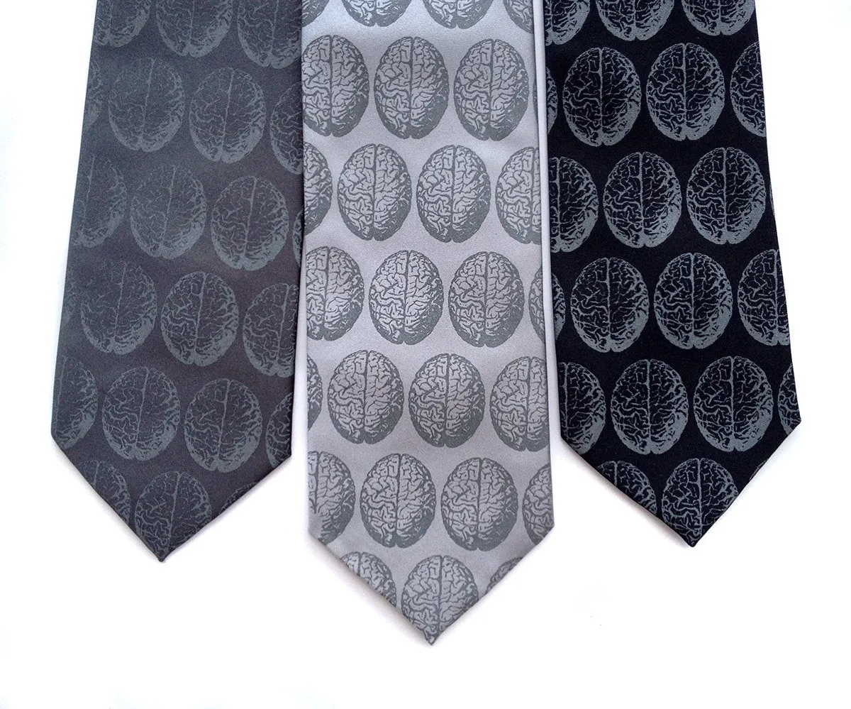 Brain Dot Necktie. Anatomical brain tie.