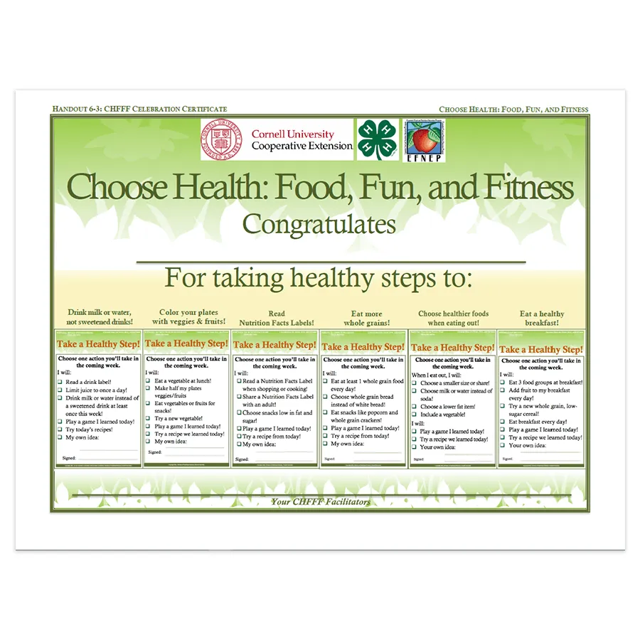 Choose Health: Food, Fun, and Fitness Handout Bundles