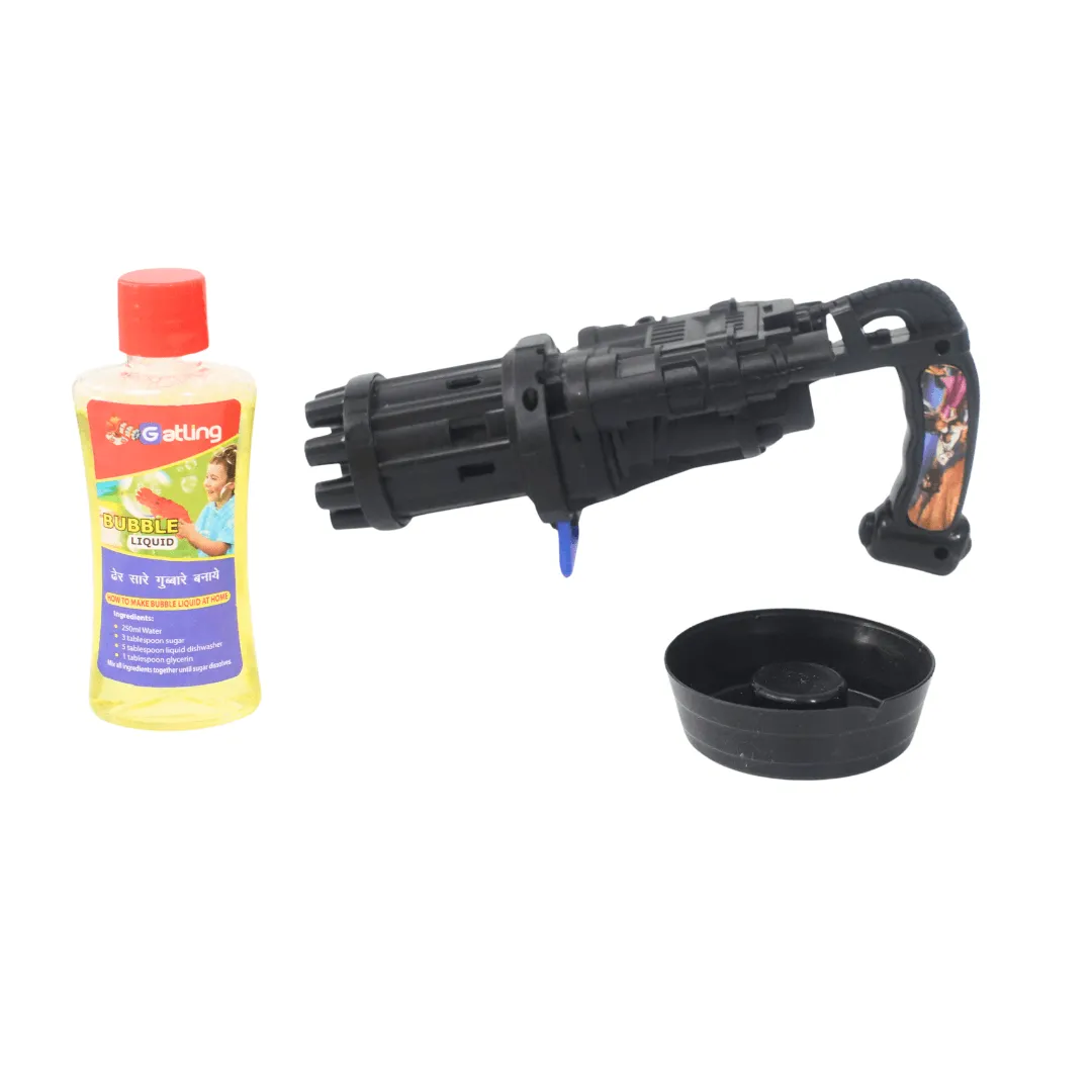 Combo of 2- Electric Gatling Bubble Gun for Kids with Soap Solution (Random colours will be send)