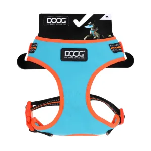 DOOG Neoflex Neoprene Beethoven Neon Blue and Orange Dog Harness Extra Small