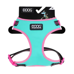 DOOG Neoflex Neoprene Rin Tin Tin Neon Teal and Pink Dog Harness Large