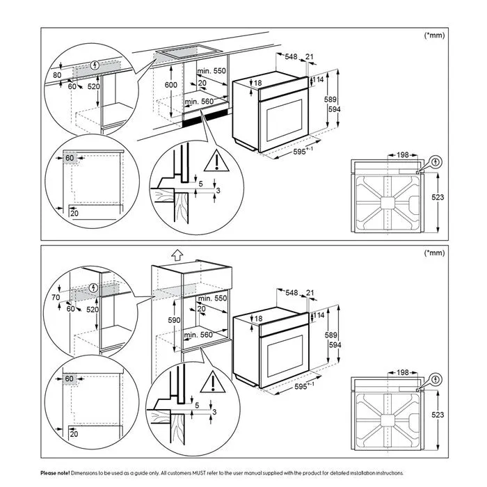 Electrolux KOHGH00XA Ultimatetaste Built-In Single Oven 60cm 72.0L