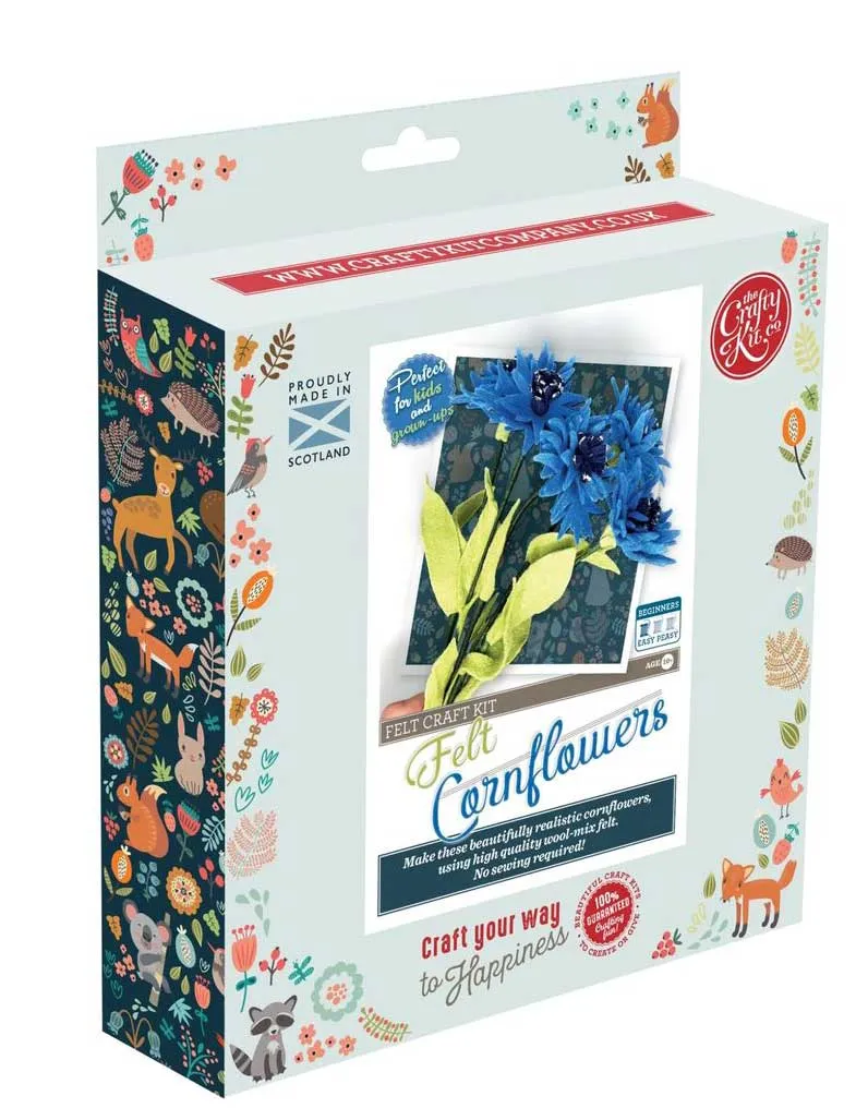 Felt Cornflower Craft Kit, Crafty Kit Company