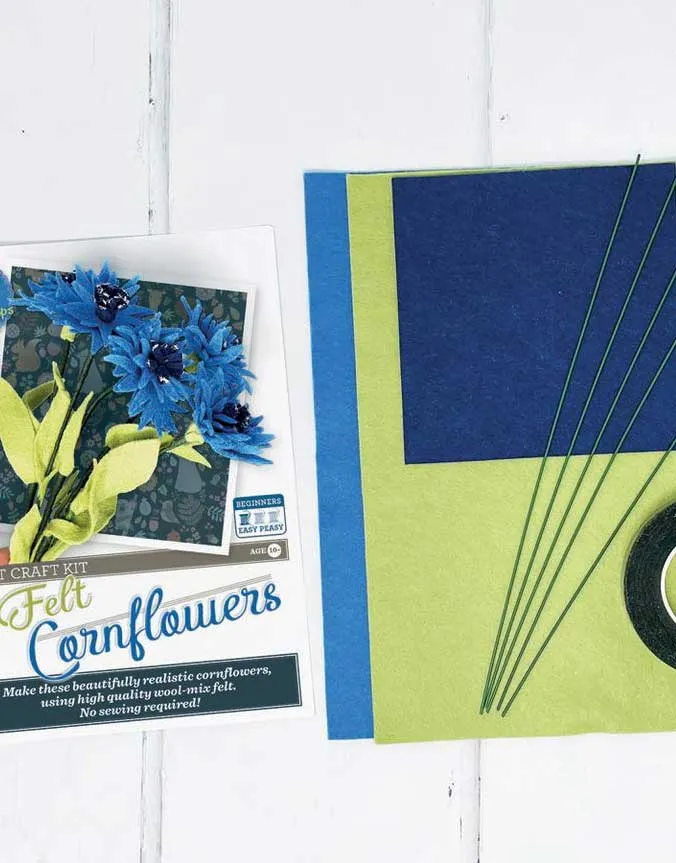 Felt Cornflower Craft Kit, Crafty Kit Company