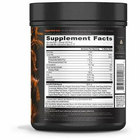 Keto Protein Chocolate 17 serv By Ancient Nutrition