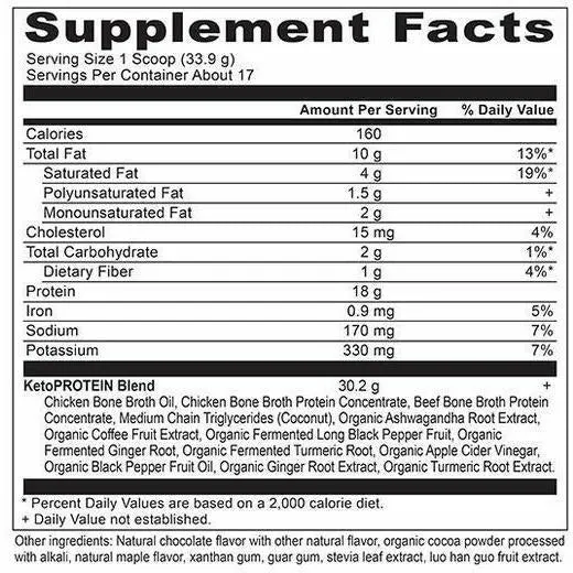 Keto Protein Chocolate 17 serv By Ancient Nutrition