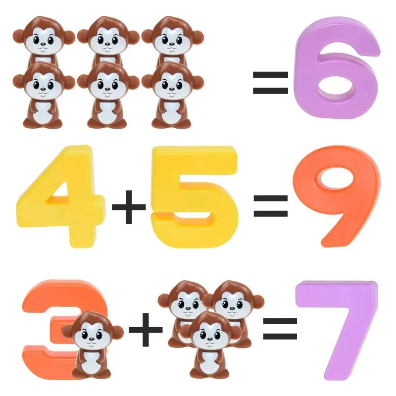 Montessori Math Toy Digital Monkey Balance Scale Educational Math Penguin Balancing Scale Number Board Game Kids Learning Toys