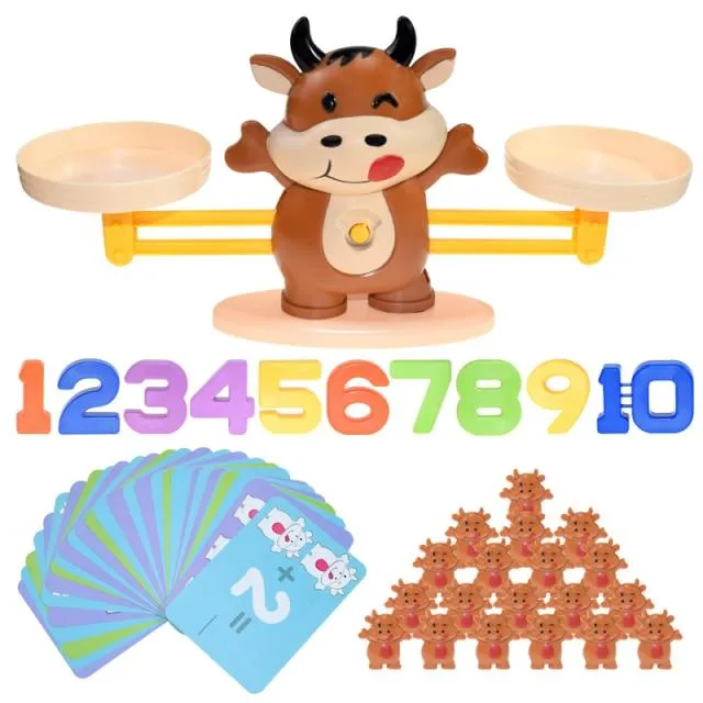 Montessori Math Toy Digital Monkey Balance Scale Educational Math Penguin Balancing Scale Number Board Game Kids Learning Toys