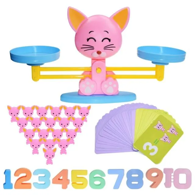 Montessori Math Toy Digital Monkey Balance Scale Educational Math Penguin Balancing Scale Number Board Game Kids Learning Toys