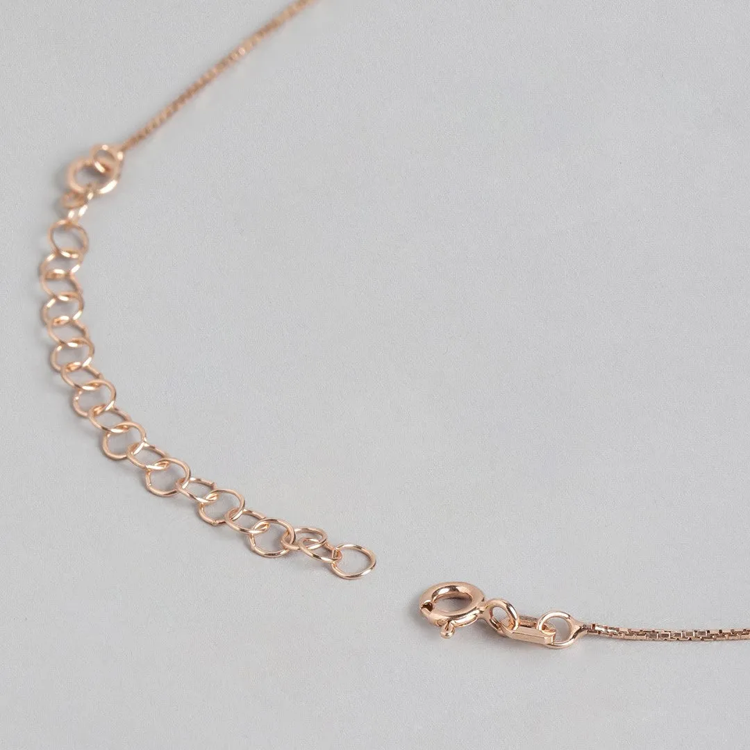 Pearl Embrace Rose Gold-Plated 925 Sterling Silver Circle Pendant with Chain