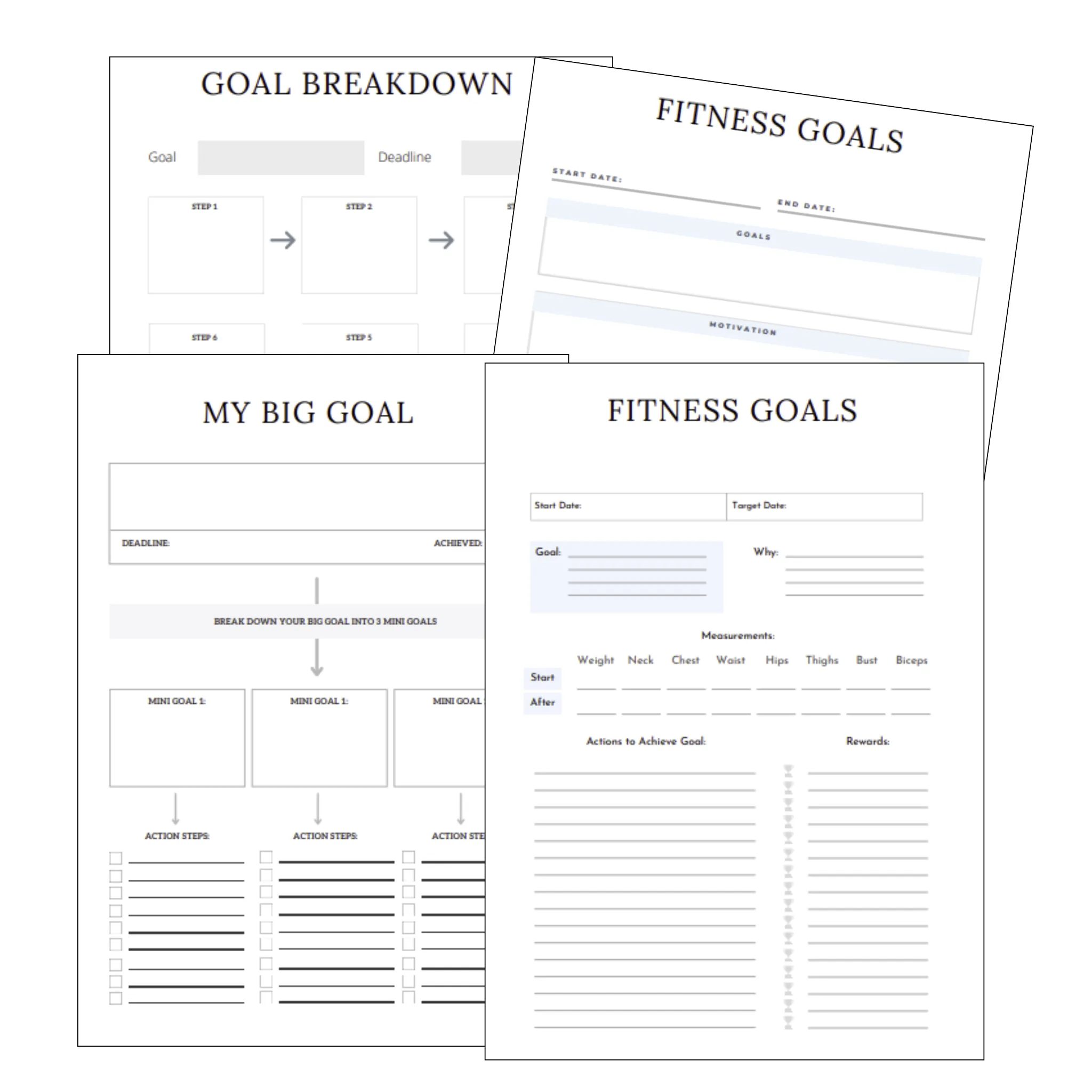 Premium Fitness Planner - PLR with Canva Template