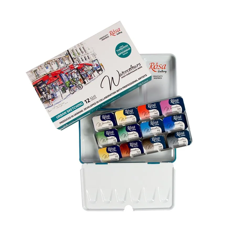 ROSA Gallery Watercolour Pan Set - Urban Sketching 12