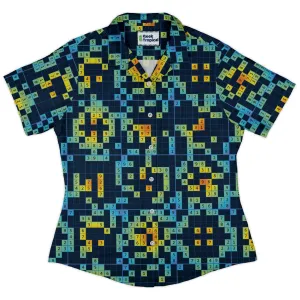 Sudoku Math Puzzle Curvy Button Up Shirt