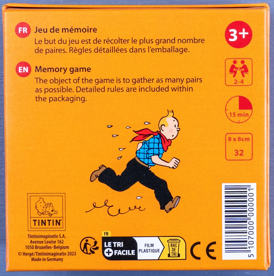 Tintin Moulinsart Memory Game Playing Card Set of 2: Actions/Costumes Cards