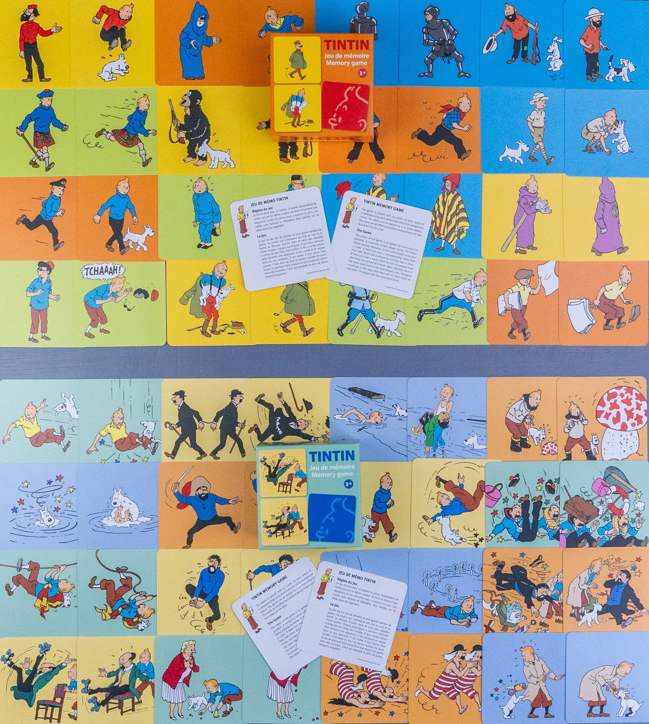 Tintin Moulinsart Memory Game Playing Card Set of 2: Actions/Costumes Cards