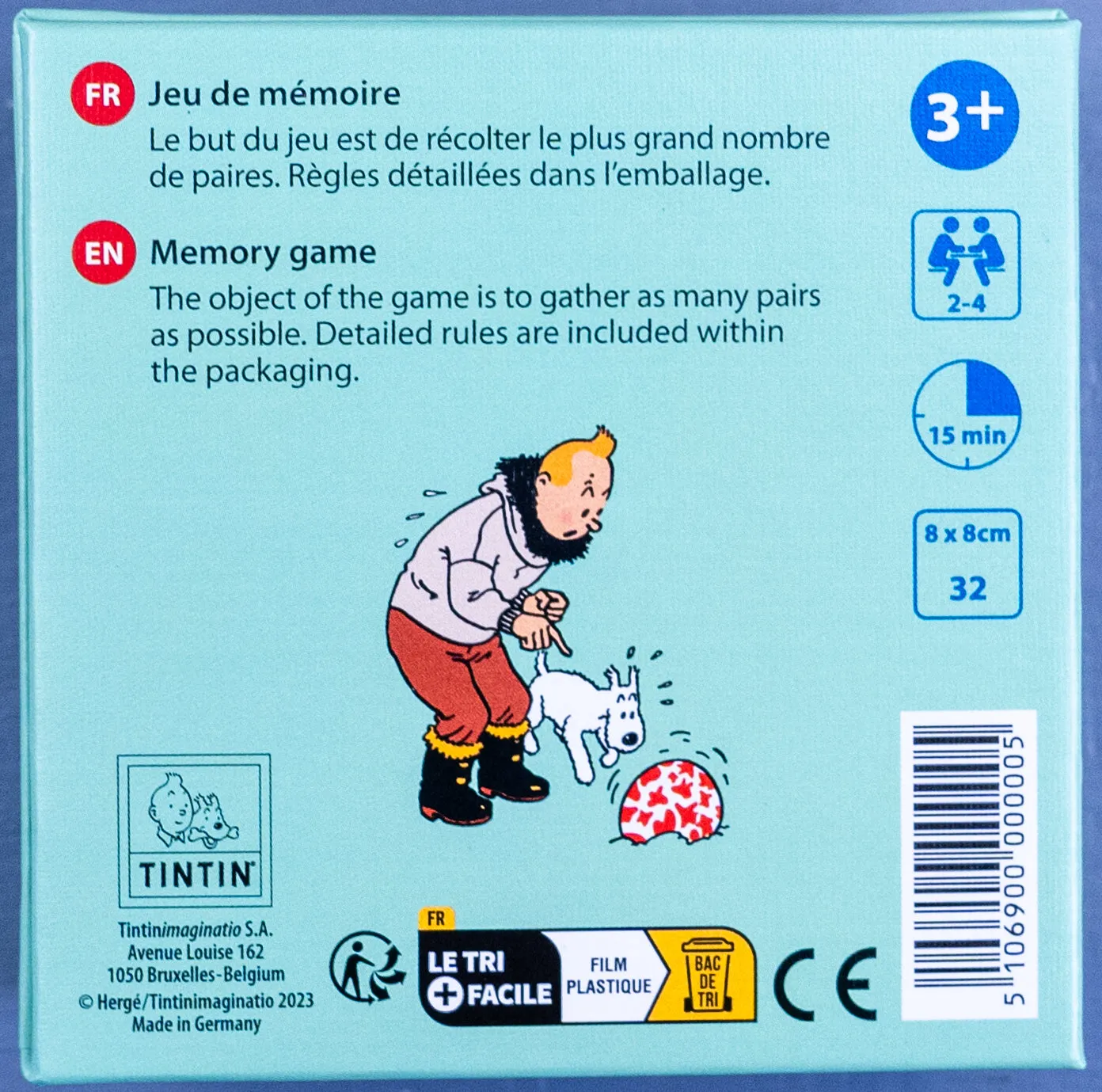 Tintin Moulinsart Memory Game Playing Card Set of 2: Actions/Costumes Cards