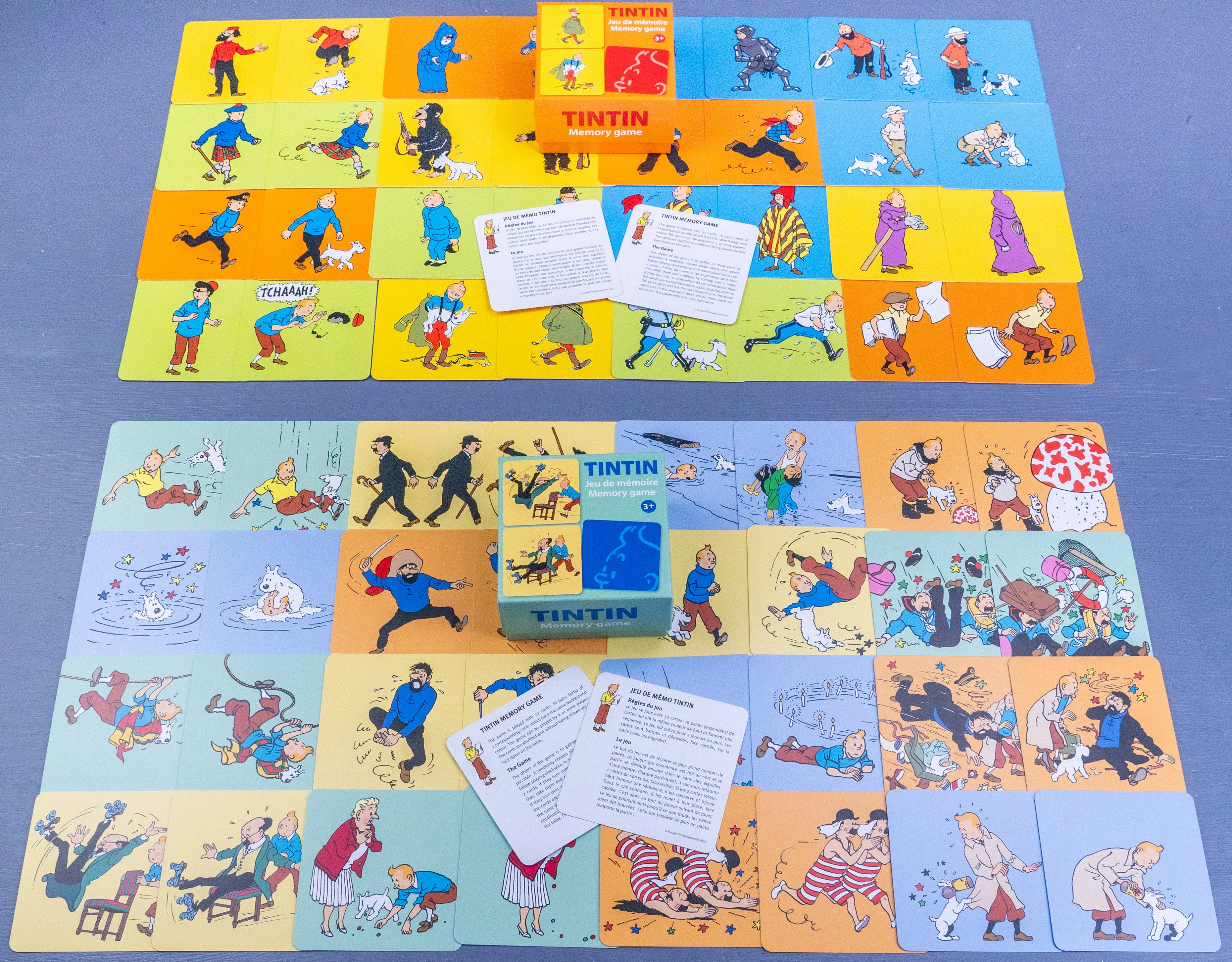Tintin Moulinsart Memory Game Playing Card Set of 2: Actions/Costumes Cards