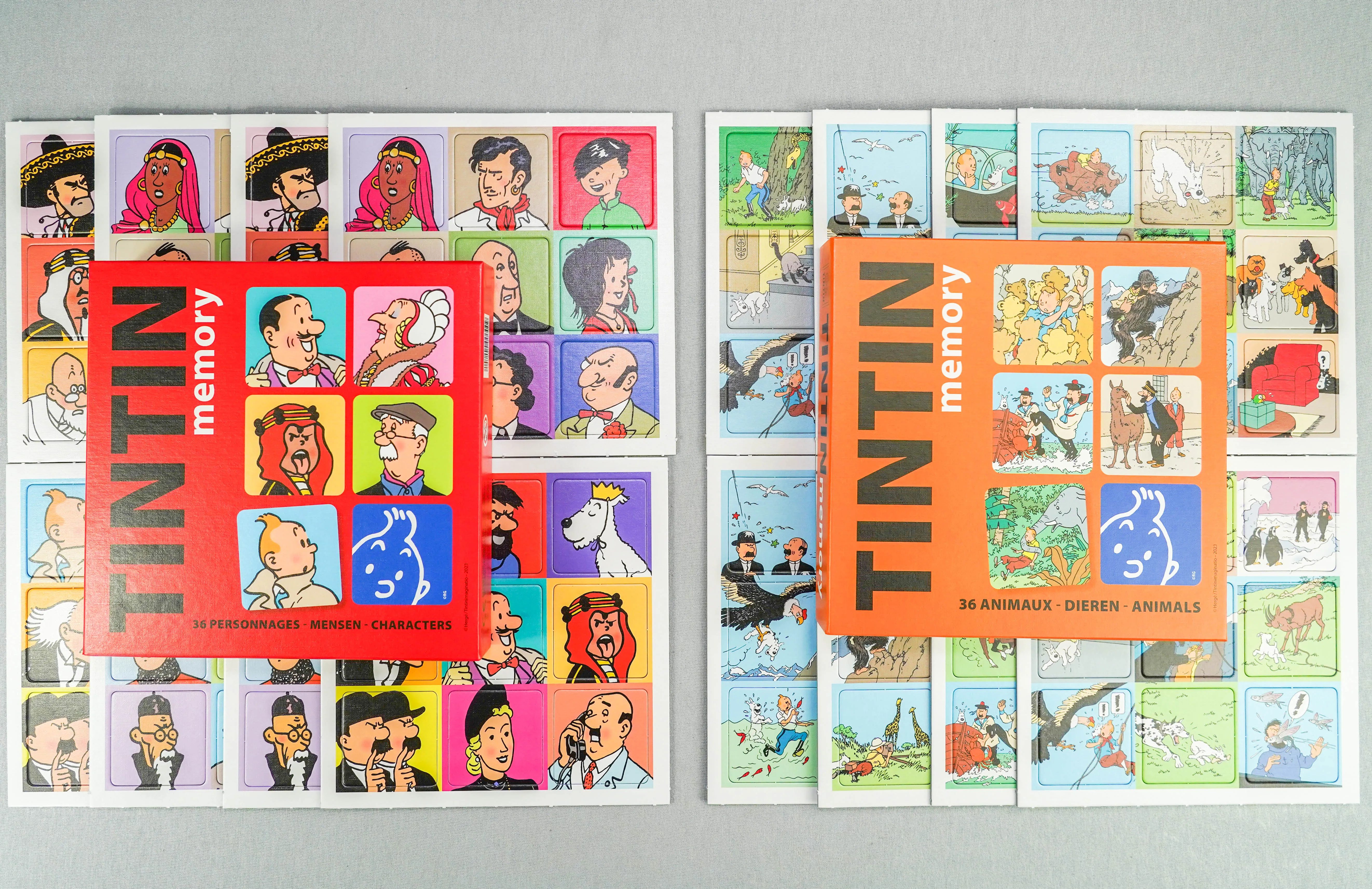 Tintin Moulinsart Memory Game Playing Card Set of 2: Animals/Character Cards