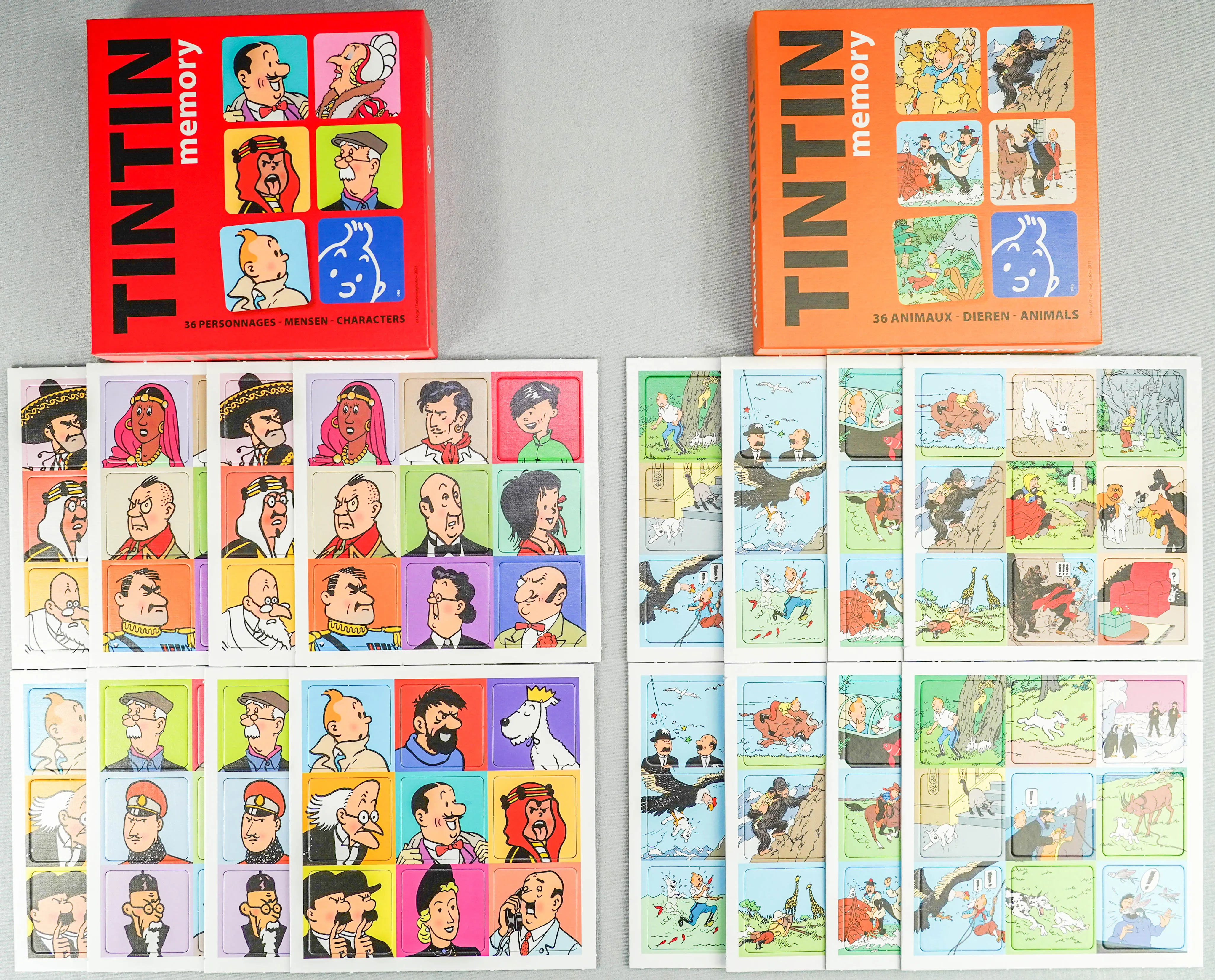Tintin Moulinsart Memory Game Playing Card Set of 2: Animals/Character Cards