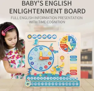 TOYARTSY Toys for Toddlers 3 Years - Wooden Calendar and Learning Clock - Educational Gifts for Boys and Girls - All About Today Board - 4 Year Old Learning Materials for Preschool