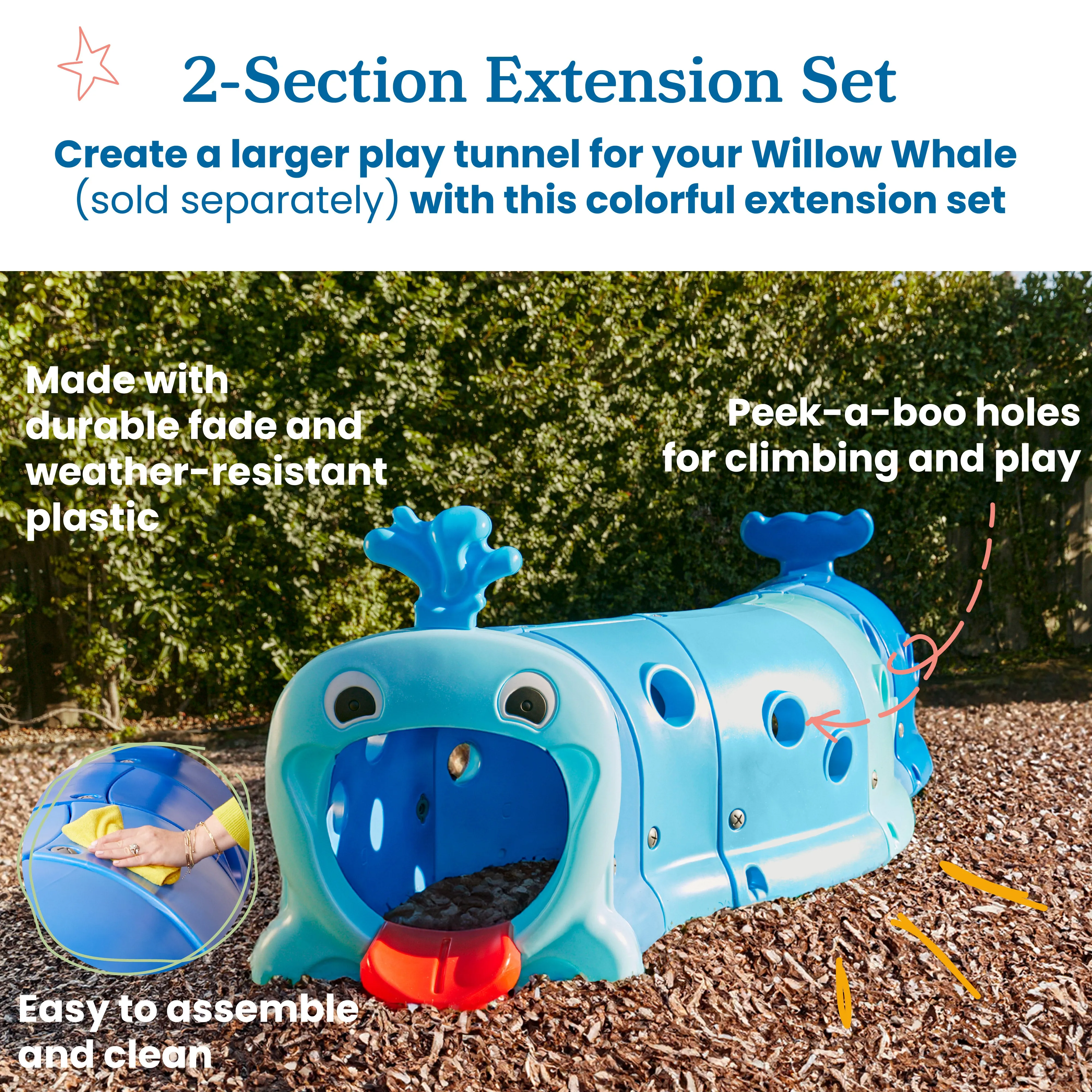 Willow Climb-N-Crawl Whale, 2-Section Extension, Play Structure