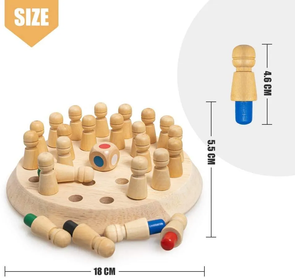 Wooden Colorful Memory Chess Game