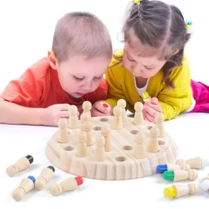 Wooden Colorful Memory Chess Game