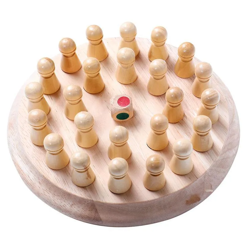 Wooden Colorful Memory Chess Game