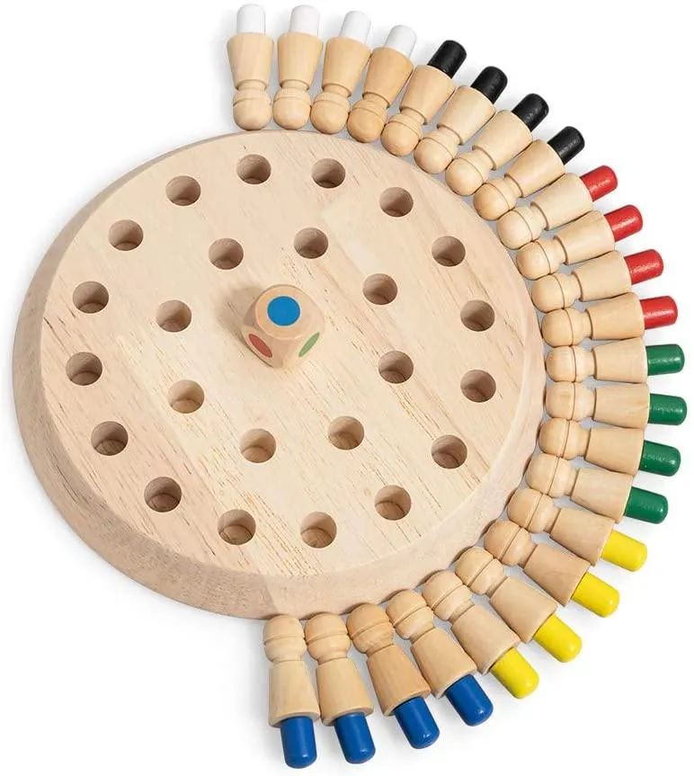 Wooden Colorful Memory Chess Game